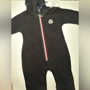 Moncler Black Kids One Piece Footie